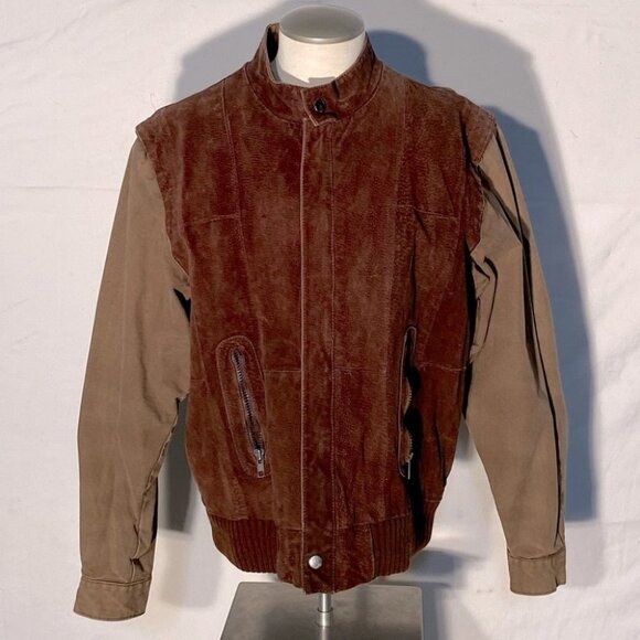 Vintage Jackets & Blazers - Vintage Nordic Leather Suede Bomber Jacket L